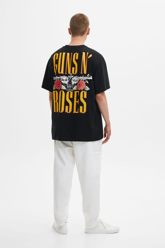 Guns N Roses Oversized 100% Cotton Vantablack Printed Unisex T-Shirt