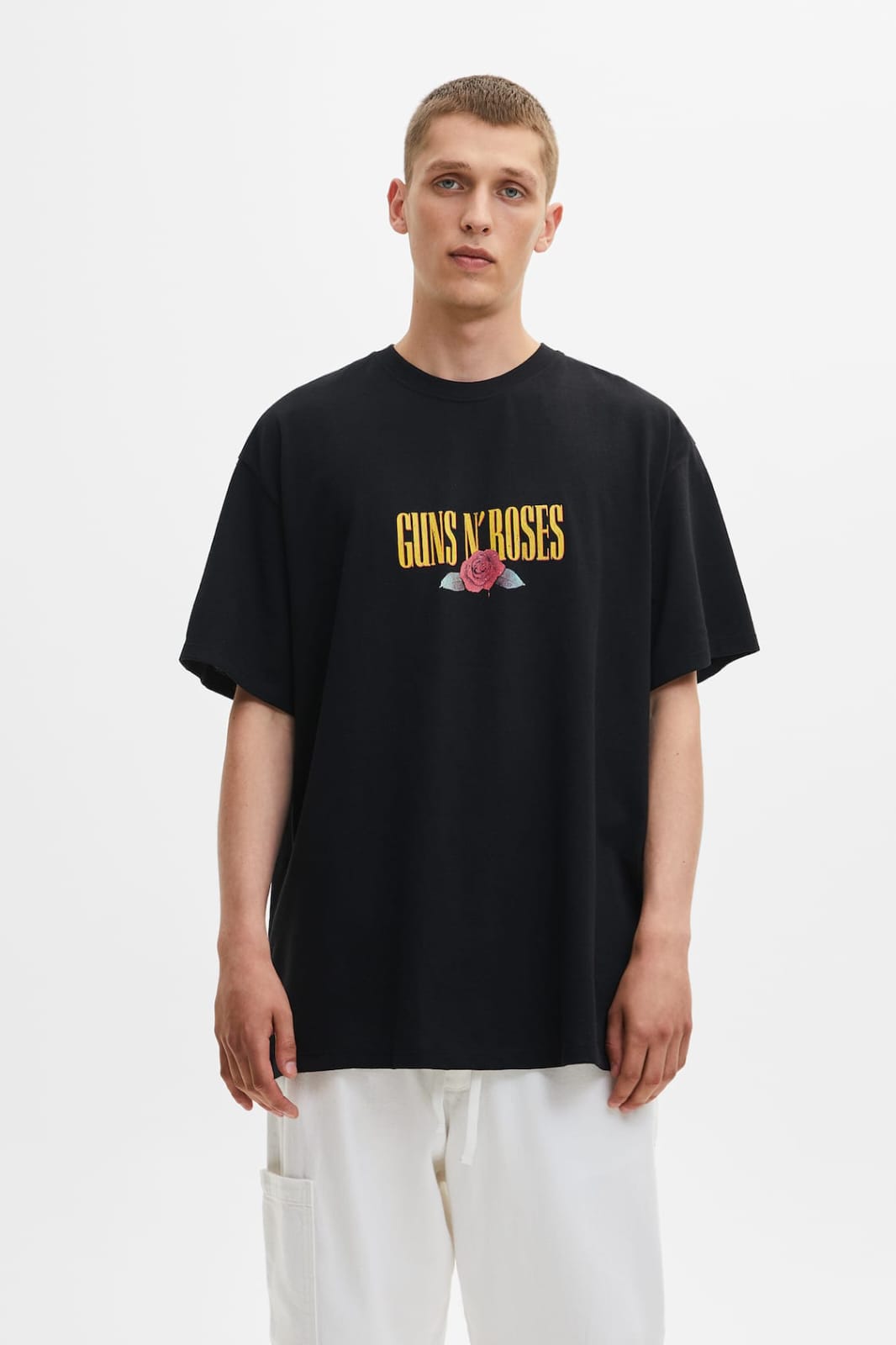 Guns N Roses Oversized 100% Cotton Vantablack Printed Unisex T-Shirt