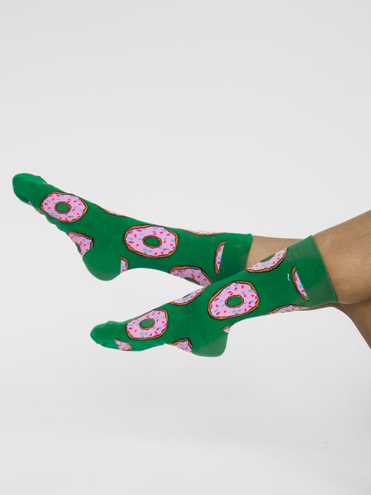 Donut Unisex Crew Socks (Green)