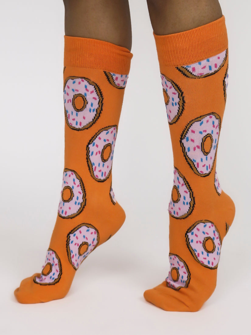 Donut Unisex Crew Socks (Orange)