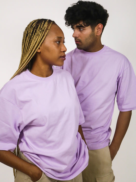 Lavender Mauve Oversized 100% Cotton Solid Unisex T-Shirt