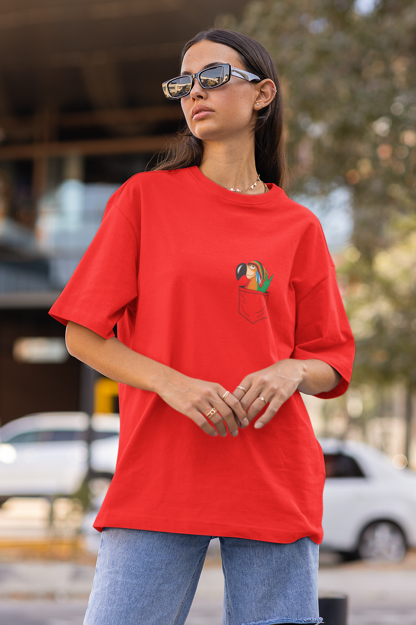 Macaw Oversized 100% Cotton Printed Unisex T-Shirt