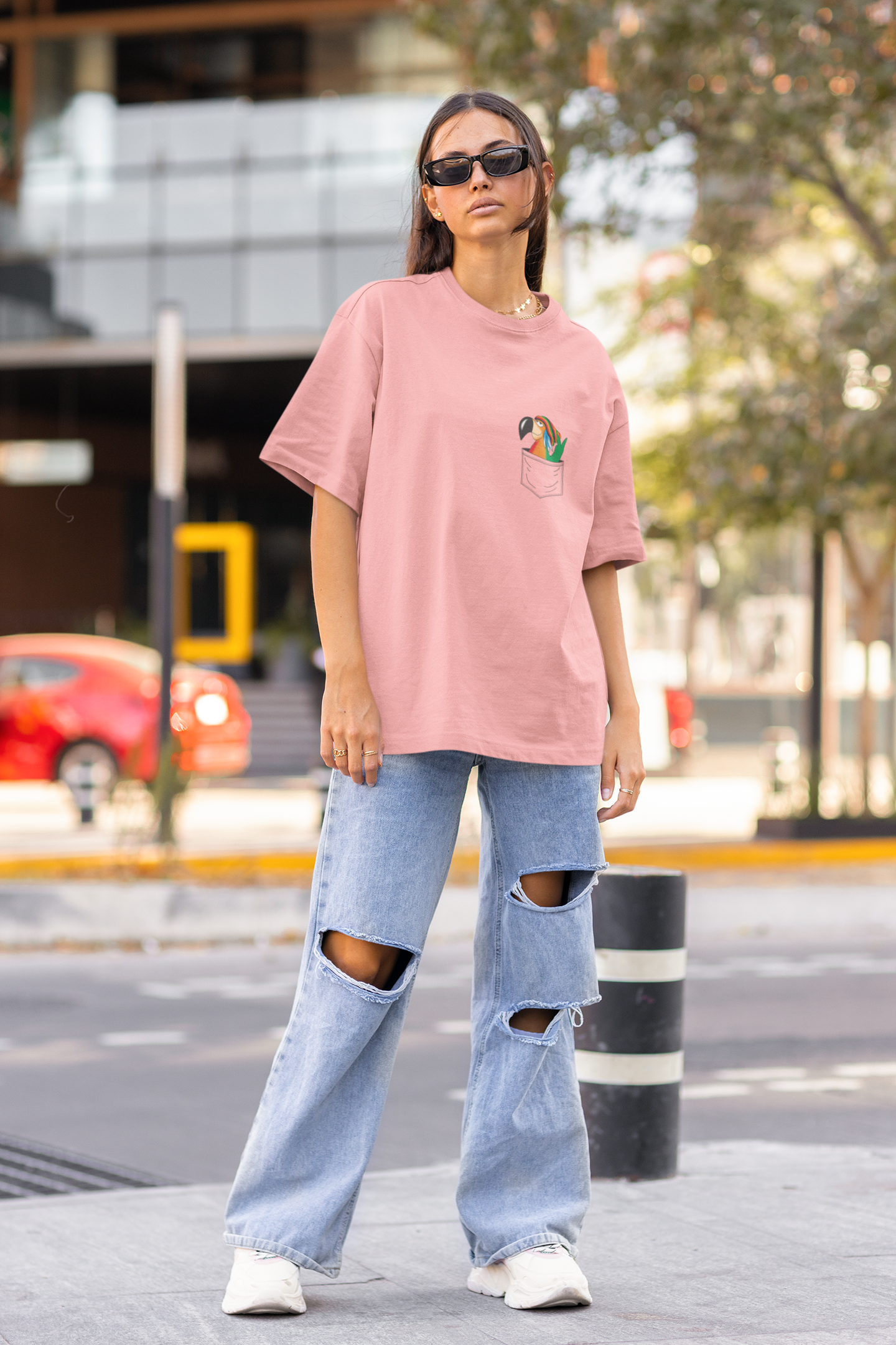 Macaw Oversized 100% Cotton Printed Unisex T-Shirt