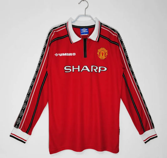 David Beckham Manchester United 1998 Home Full Sleeve Premium Quality Retro Jersey without Shorts