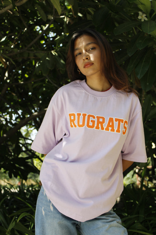 Rugrats 90 Oversized 100% Cotton Lavender Mauve Printed Unisex T-Shirt