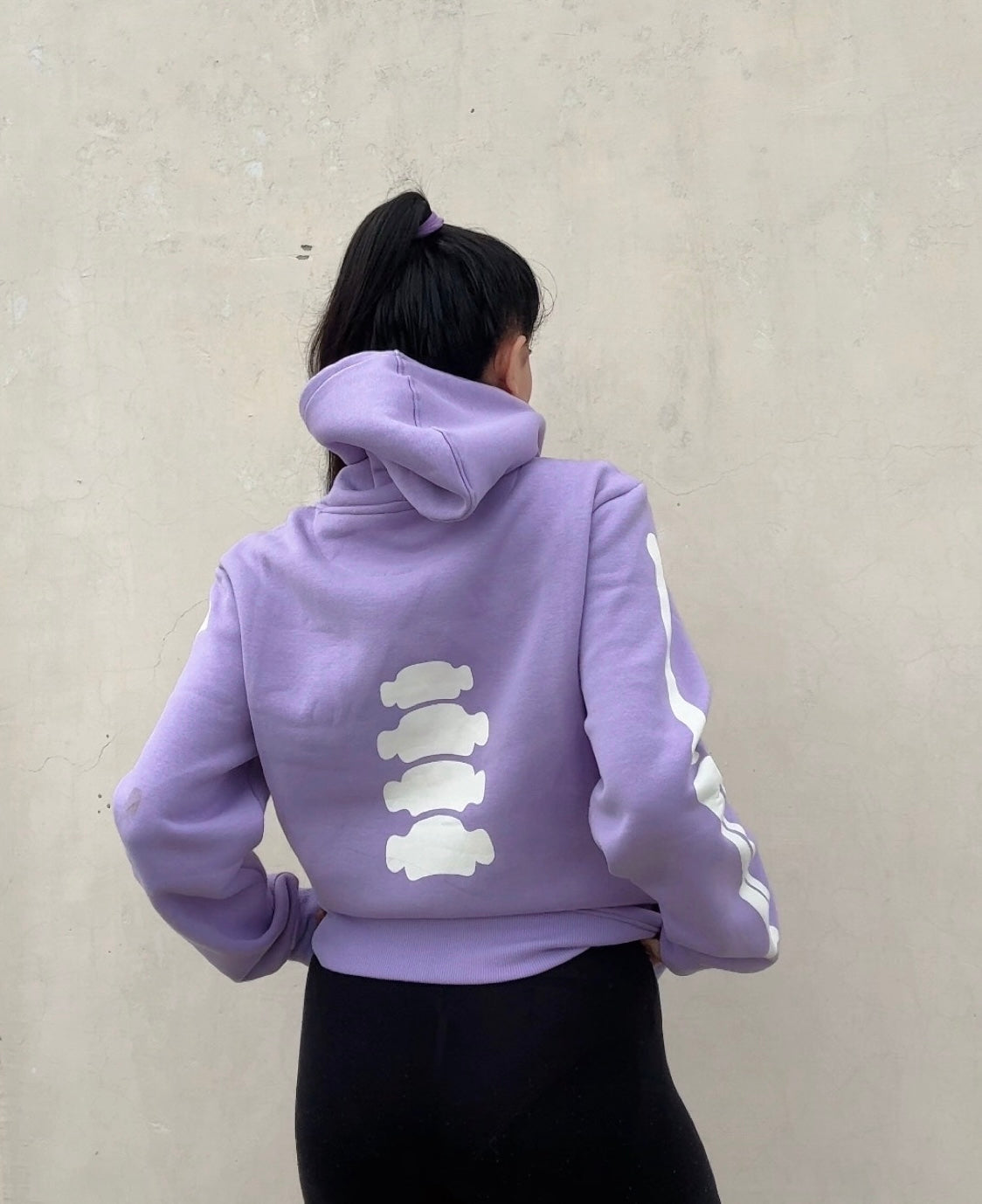 Skeleton Heart Three Thread Unisex Cotton Hoodie