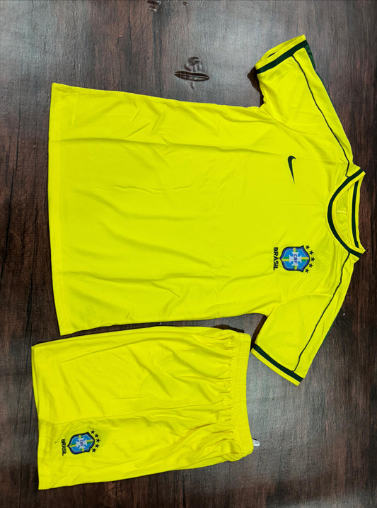 Brazil 1998 Retro Home Jersey with Shorts
