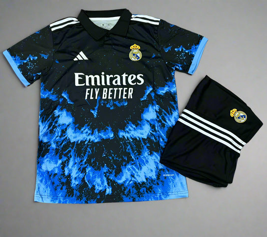 Real Madrid X Ocean Blue Black 25/26 Jersey with Shorts