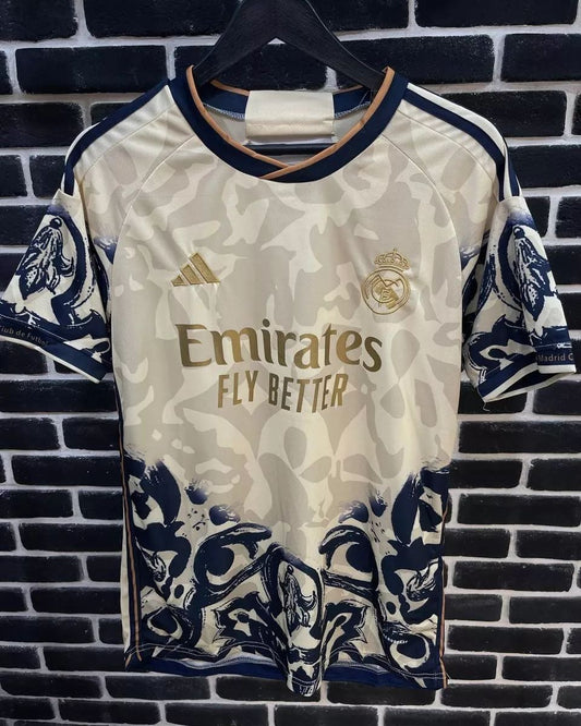 Real Madrid Blue & Golden Edition Jersey with Shorts