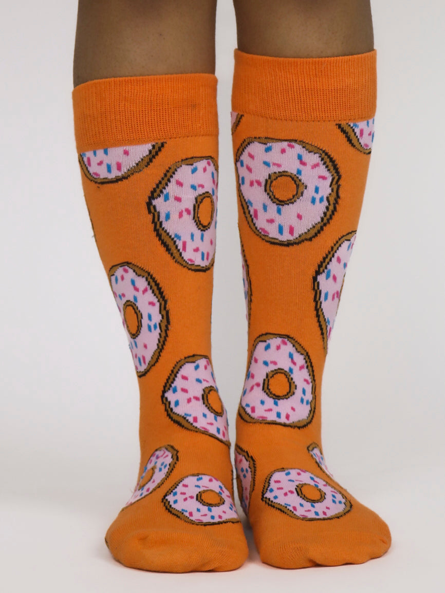 Donut Unisex Crew Socks (Orange)