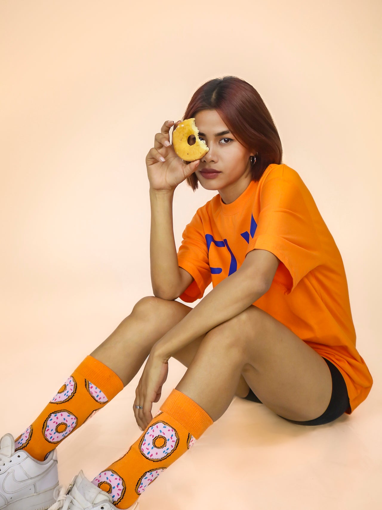 Donut Unisex Crew Socks (Orange)