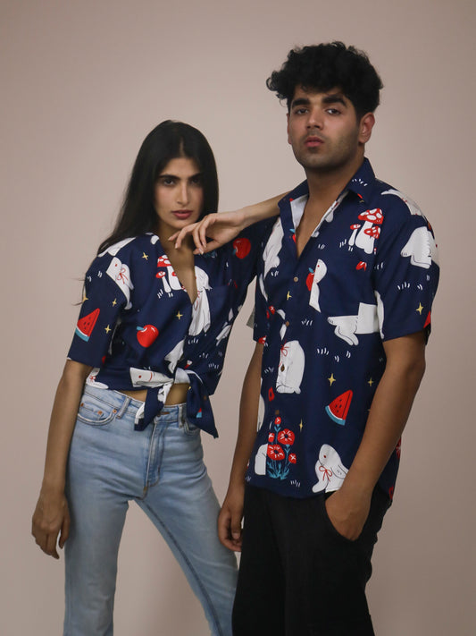 Art Edition Summer Cool Half Sleeve 100% Rayon Printed Unisex Shirt