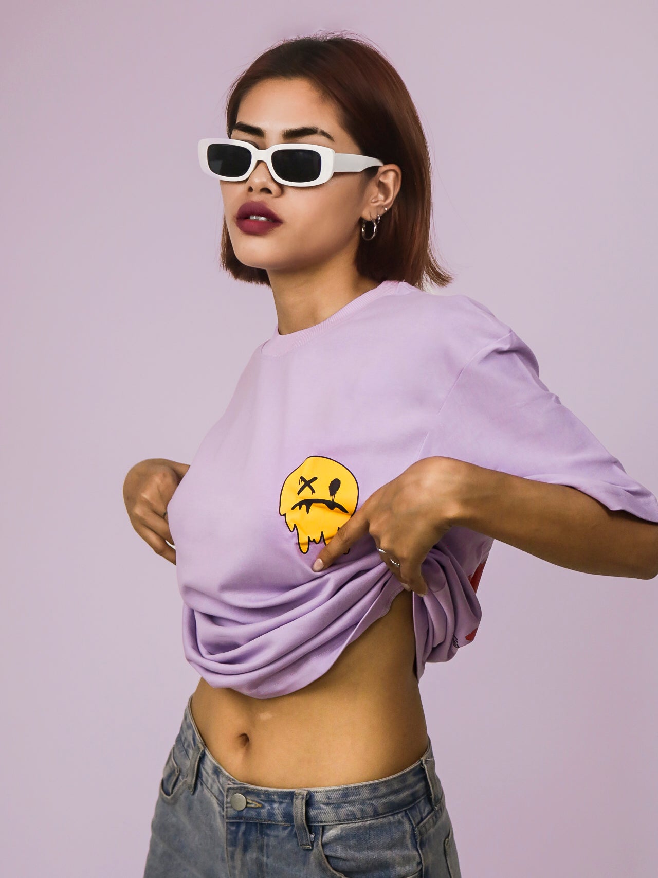 No More Rules Oversized 100% Cotton Lavender Mauve Printed Unisex T-shirt