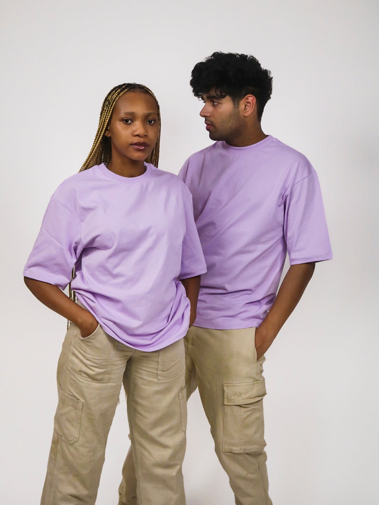 Lavender Mauve Oversized 100% Cotton Solid Unisex T-Shirt