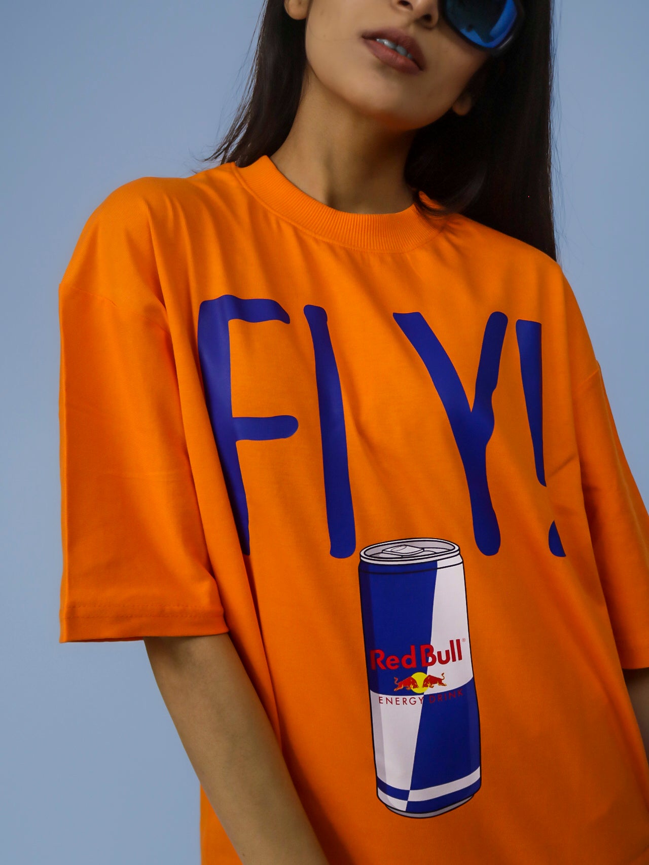 Red Bull Fly Oversized 100% Cotton Carrot Orange Solid Unisex T-Shirt